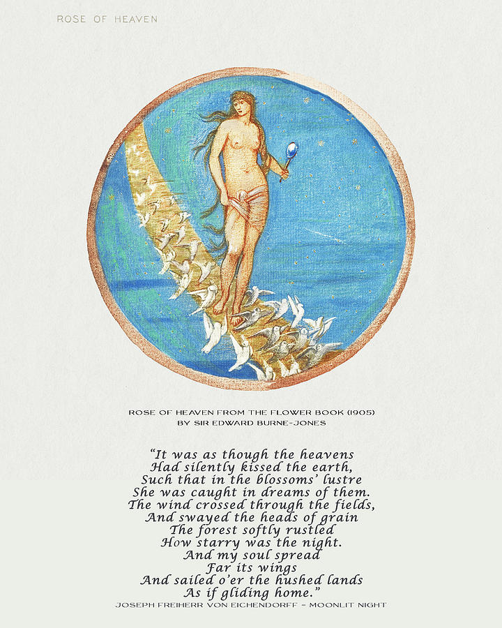 Edward Burne Jones Rose of Heaven - Joseph Freiherr von Eichendorff Poem Photograph by Georgia Clare