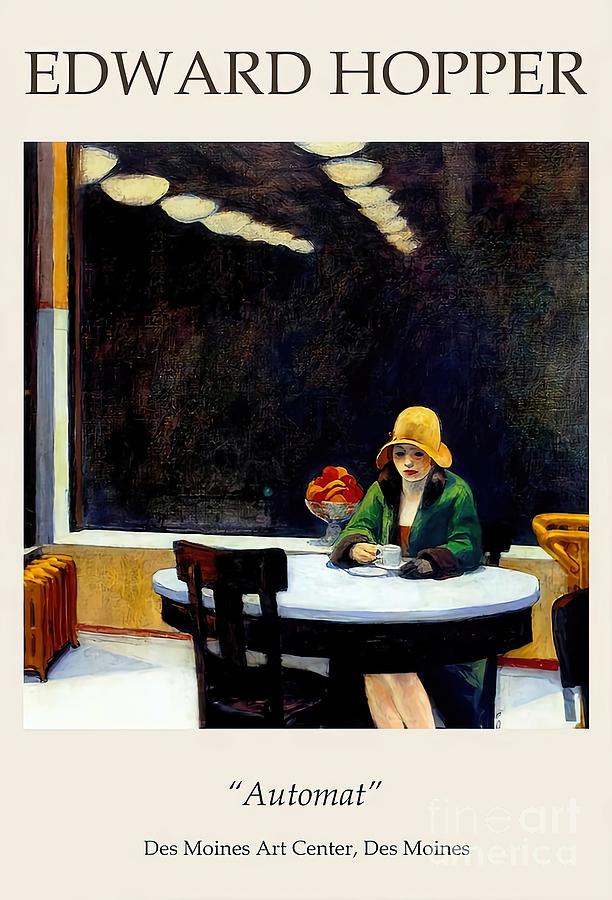 Edward Hopper Automat Painting By Clark Chelsea Pixels   Edward Hopper Automat Clark Chelsea 