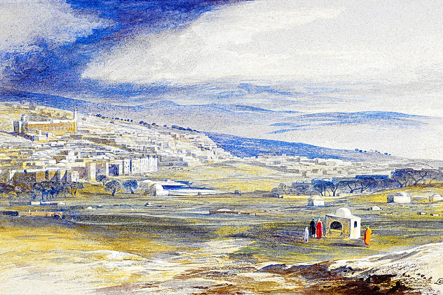 Edward Lear Hebron in 1858 Photograph by Munir Alawi