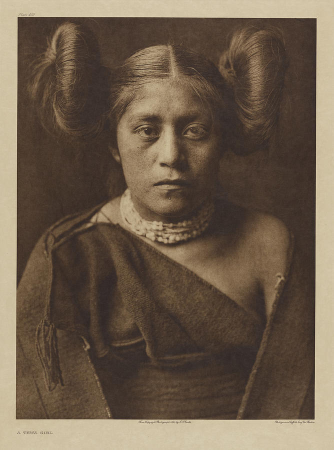 Edward S Curtis American 1868 1952 A Tewa Girl 1921 Gravure Painting by ...