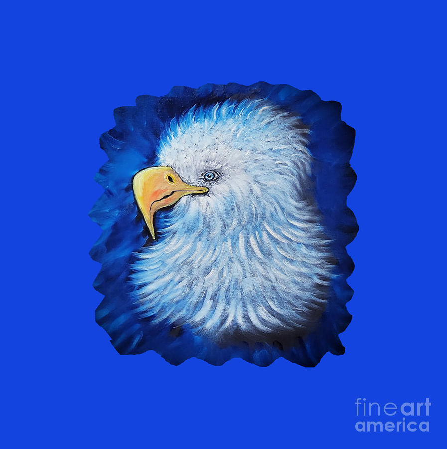 Edward The Eagle Splash On Royal Blue Painting