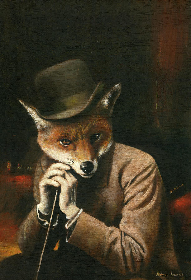 Fox Painting - Edwardian Gentleman Fox by Michael Thomas