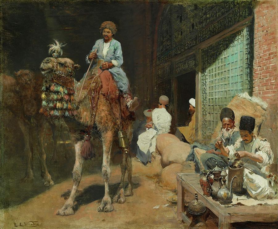 Edwin Lord Weeks A market in Ispahan Painting by Edwin Lord Weeks