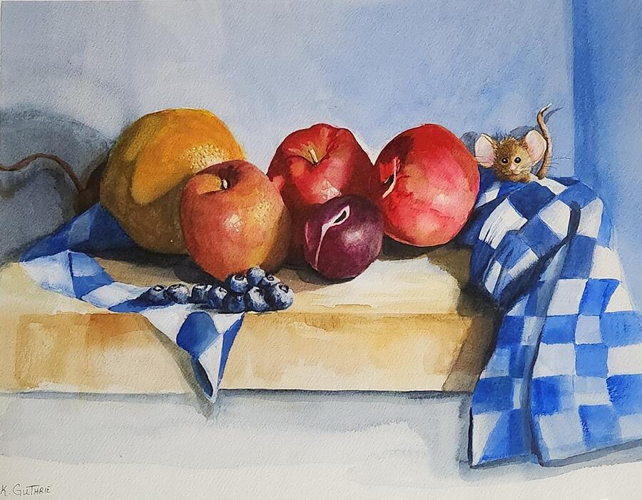 EEEEK, a Still Life with Mouse Painting by Kathleen Guthrie - Fine Art ...