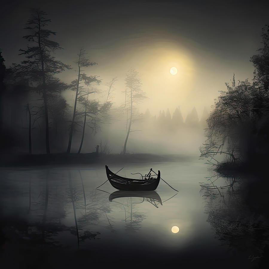 Eerie Tranquility - Atmospheric Art Painting by Lourry Legarde