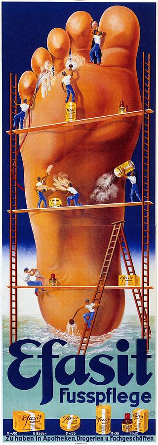 Vintage Digital Art - Efasit Fusspflege - Vintage Advertising Poster - Foot Cream Lotion Advertisement by Studio Grafiikka