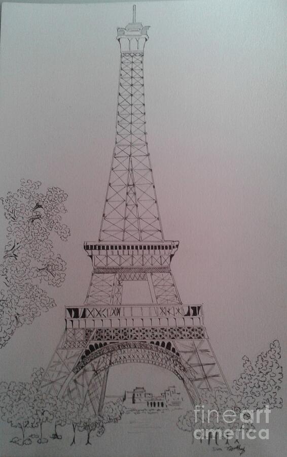 Effiel Tower Drawing by Donald Northup Effiel Tower Drawing by Donald Northup
