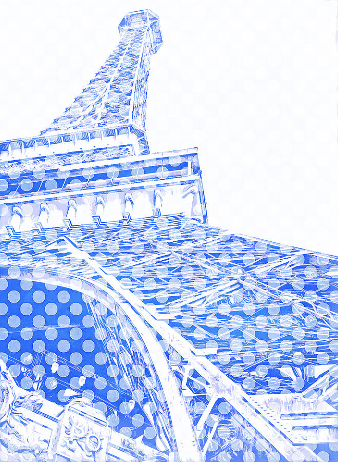 Effiel Tower Pop Art Dots Digital Art by Edward Fielding