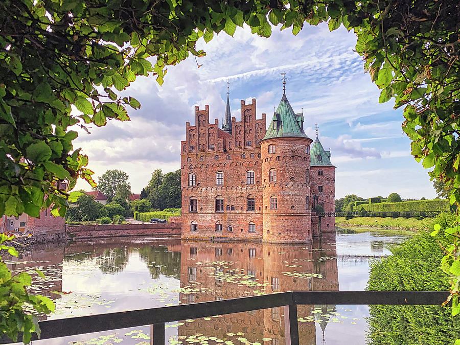 Egeskov Castle - Denmark - Framed by Trees Photograph by Tony Crehan