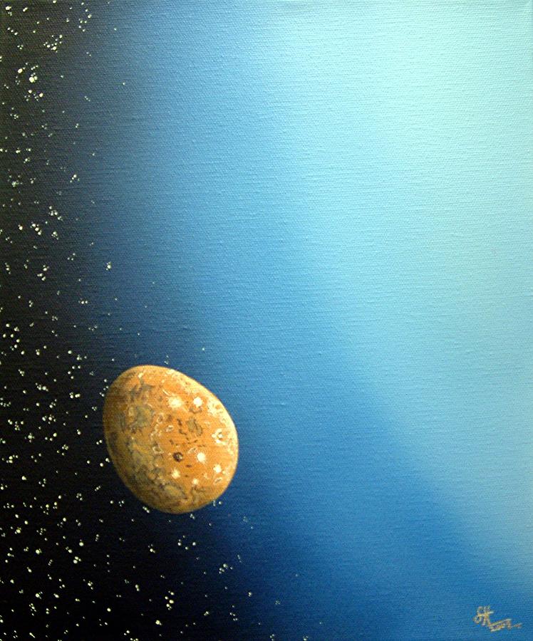 Egg Moon  Painting by Sam Hall