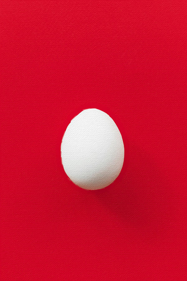 Egg On Red Painting by Tony Rubino