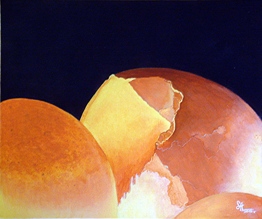 Egg Shells Painting by Sam Hall