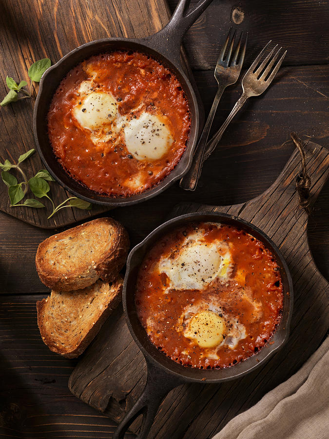 Eggs Baked in Spice Tomato Sauce Photograph by LauriPatterson