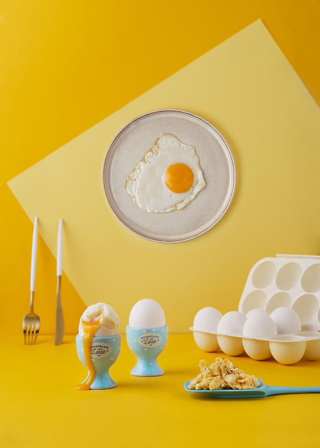 Eggs Cooked Three Different Ways Photograph