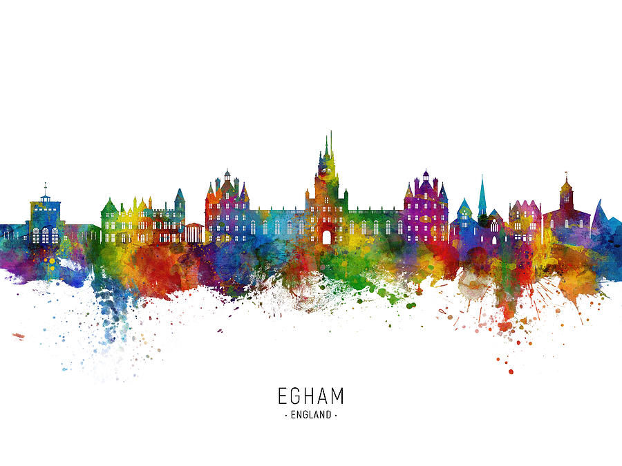 Egham England Skyline #41 Digital Art by Michael Tompsett