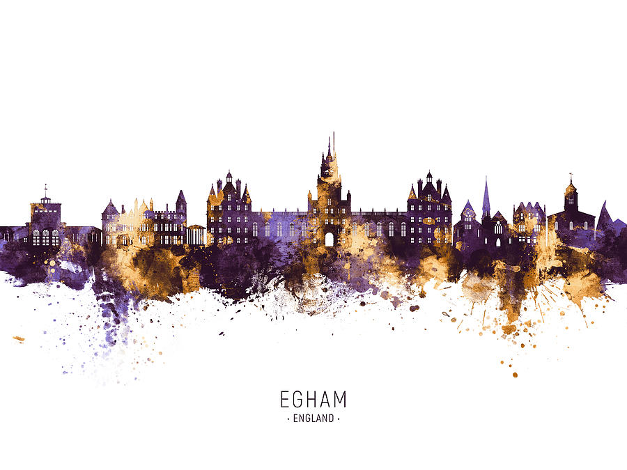 Egham England Skyline #43 Digital Art by Michael Tompsett