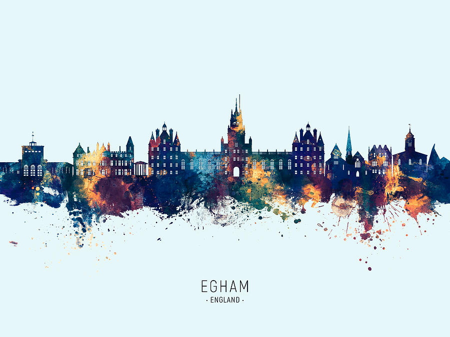 Egham England Skyline #44 Digital Art by Michael Tompsett