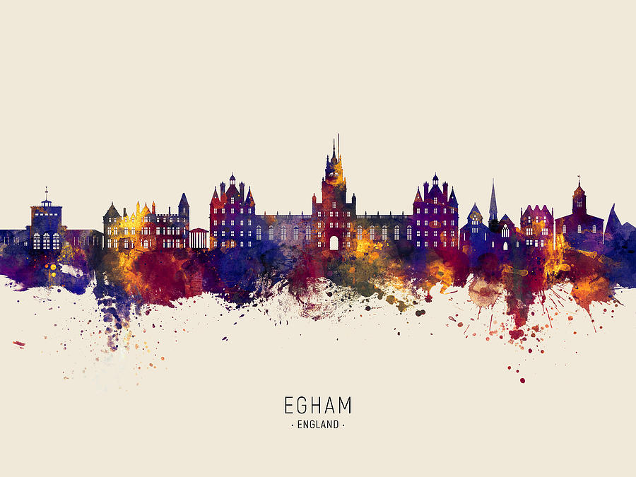 Egham England Skyline #46 Digital Art by Michael Tompsett