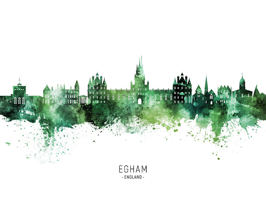 Egham England Skyline #48 Digital Art by Michael Tompsett