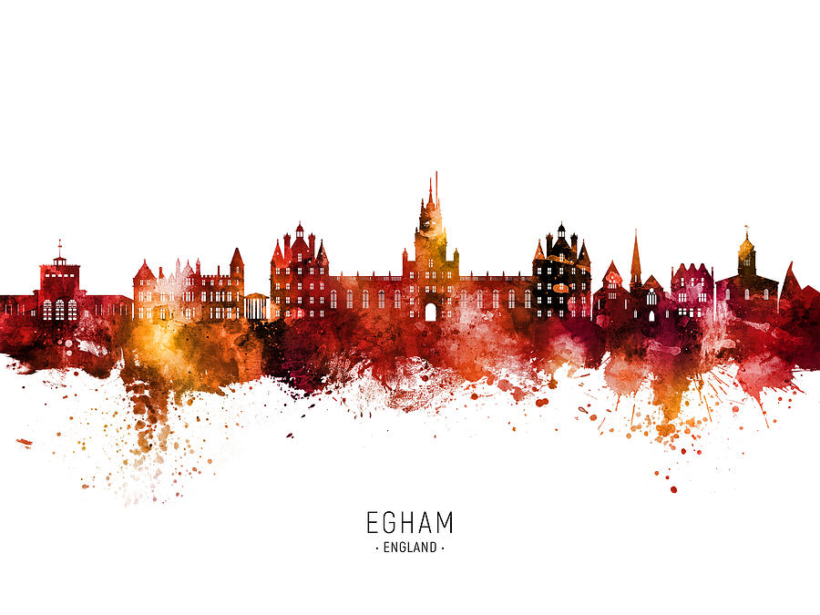 Egham England Skyline #51 Digital Art by Michael Tompsett
