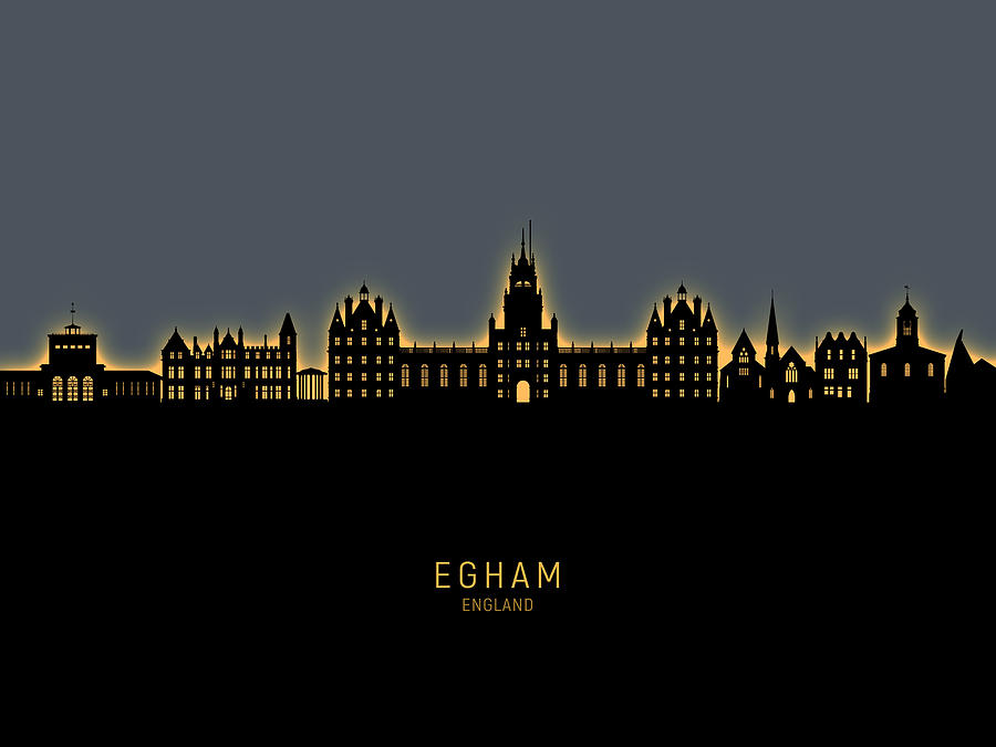 Egham England Skyline #54 Digital Art by Michael Tompsett