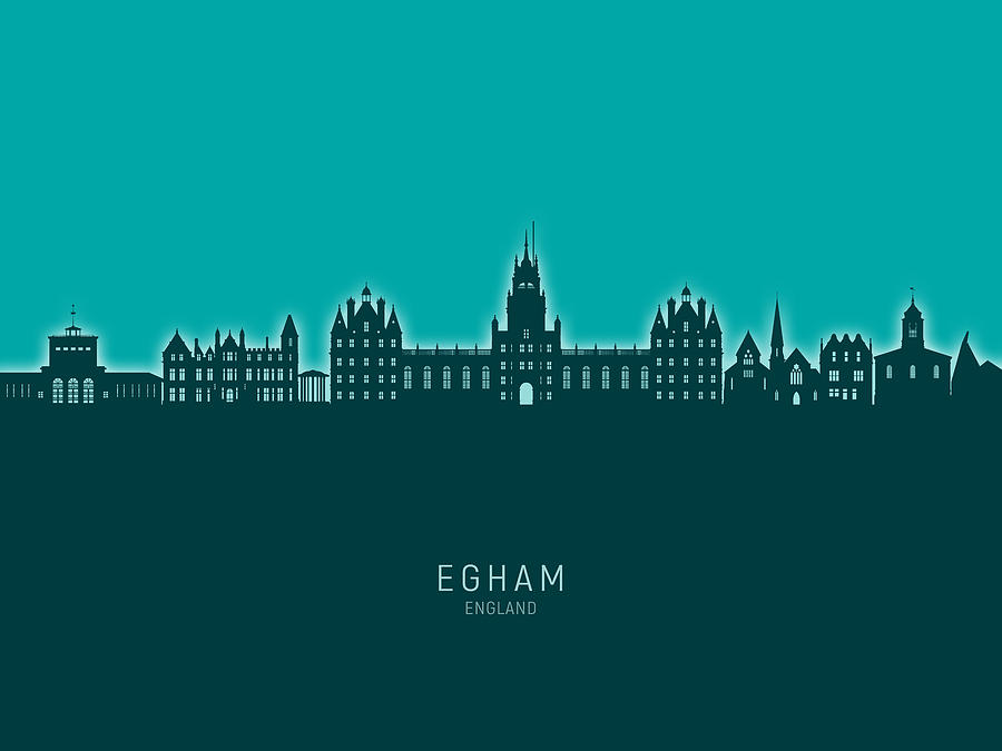 Egham England Skyline #56 Digital Art by Michael Tompsett