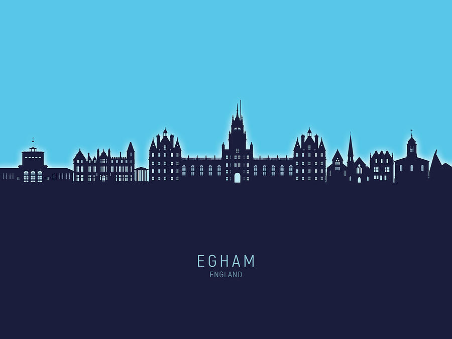 Egham England Skyline #57 Digital Art by Michael Tompsett