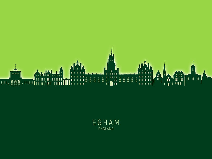 Egham England Skyline #58 Digital Art by Michael Tompsett