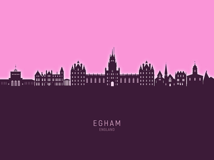 Egham England Skyline #59 Digital Art by Michael Tompsett