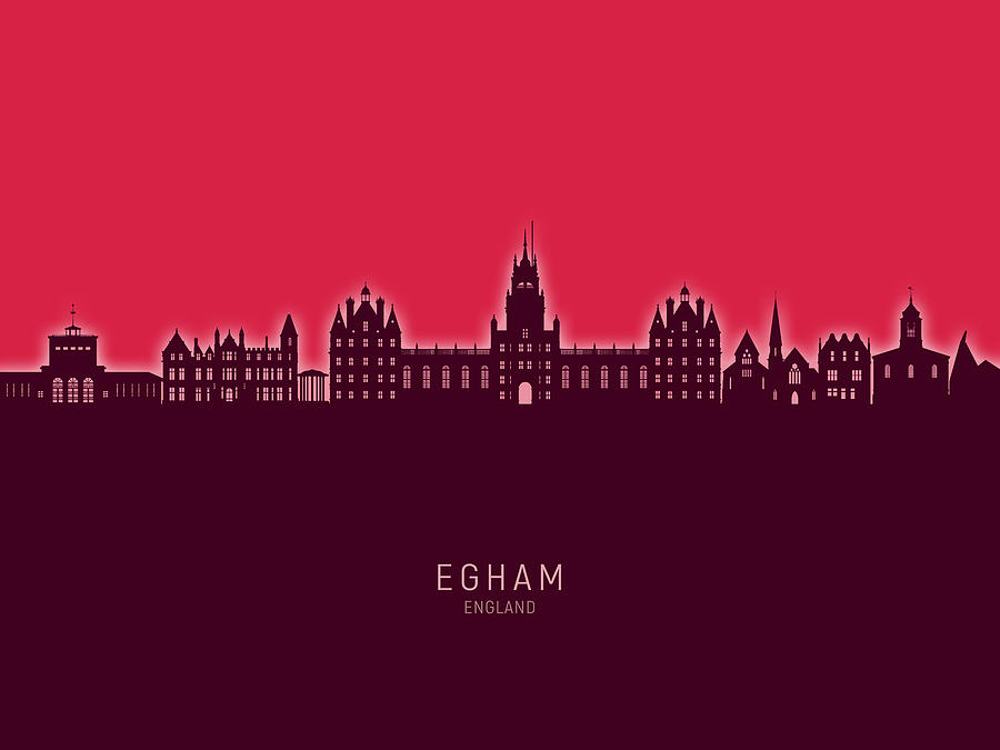 Egham England Skyline #60 Digital Art by Michael Tompsett