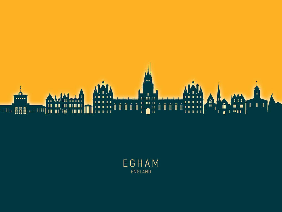 Egham England Skyline #61 Digital Art by Michael Tompsett