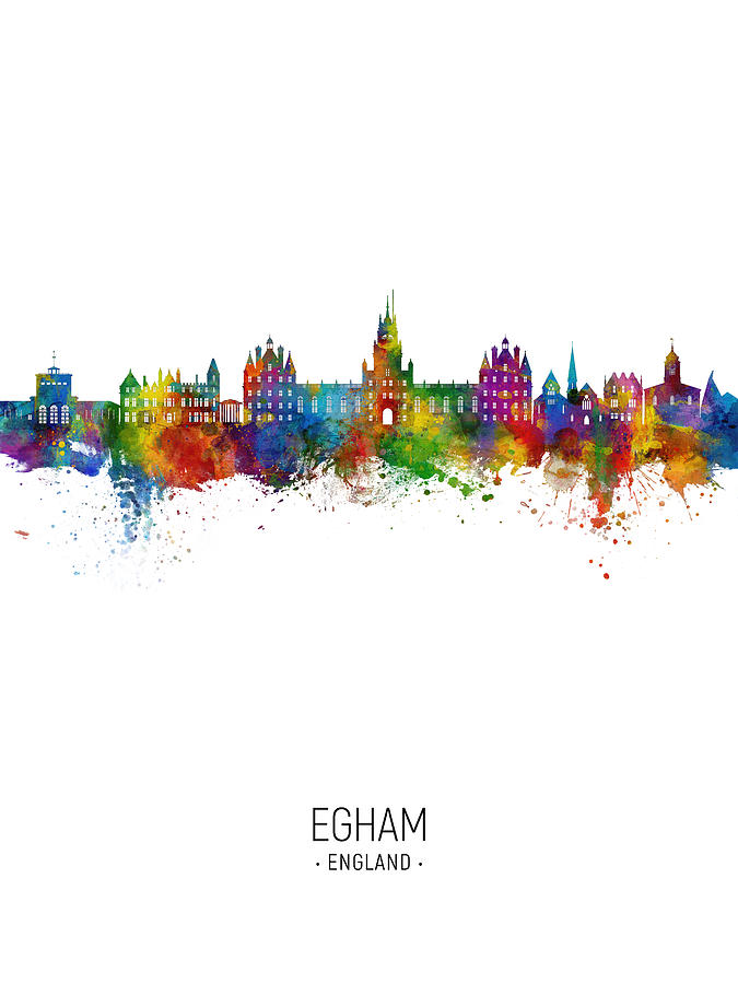 Egham England Skyline #63 Digital Art by Michael Tompsett