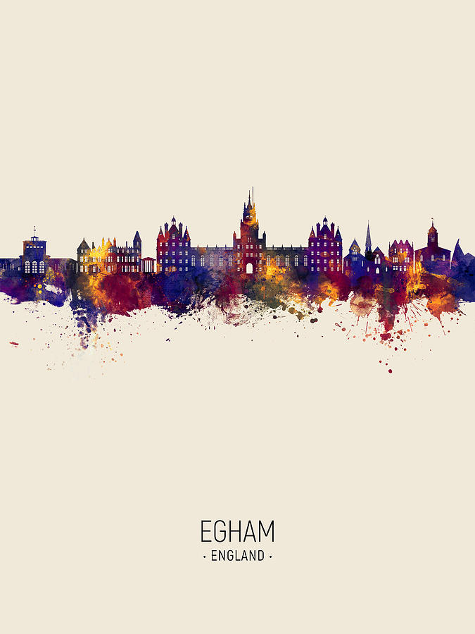 Egham England Skyline #64 Digital Art by Michael Tompsett