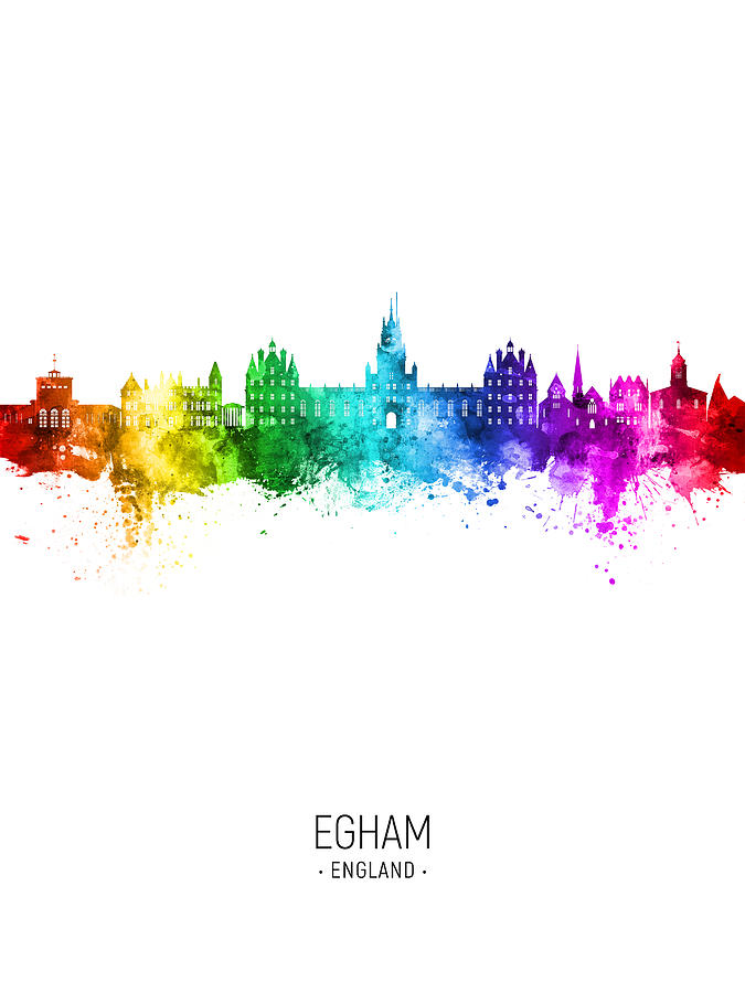 Egham England Skyline #66 Digital Art by Michael Tompsett