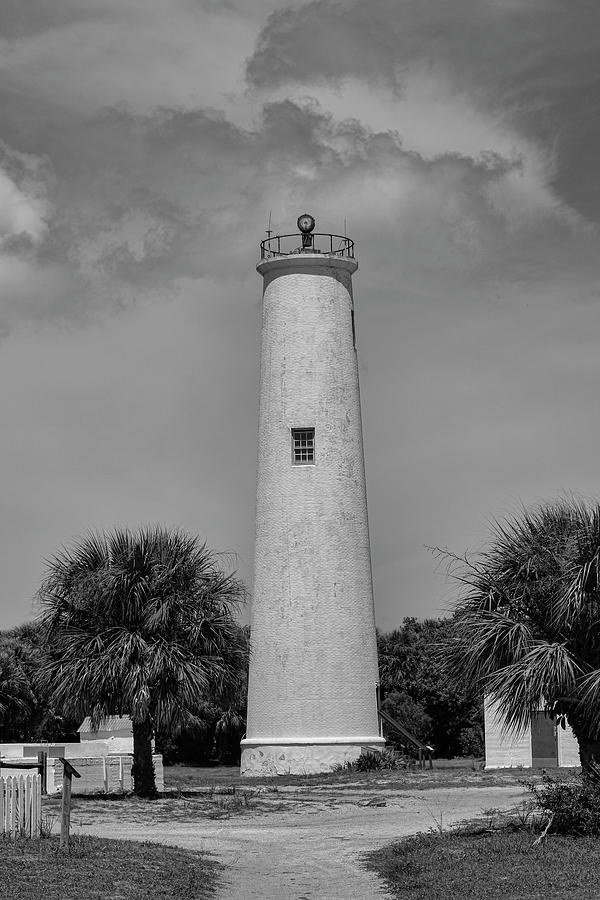 Egmont Key Lighthouse in Monochrome Photograph by Robert Wilder Jr