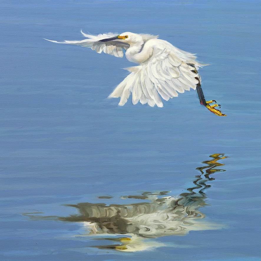Egret Painting -  Egret crop by Laurie Snow Hein