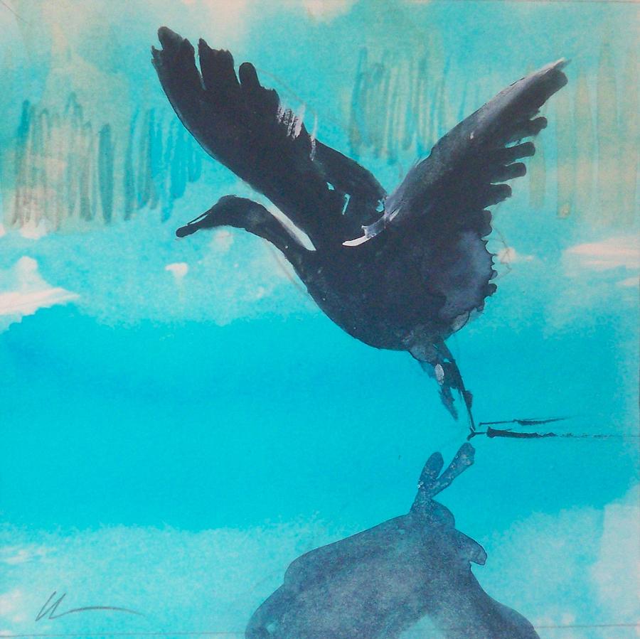 Egret Painting by Ed Heaton