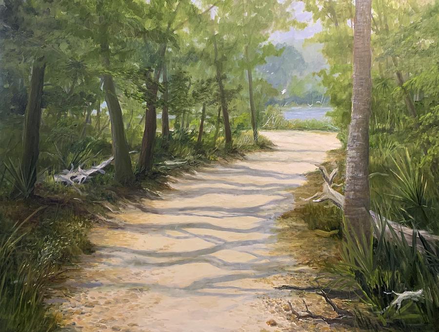 Egret Path Painting by Keith Wilkie