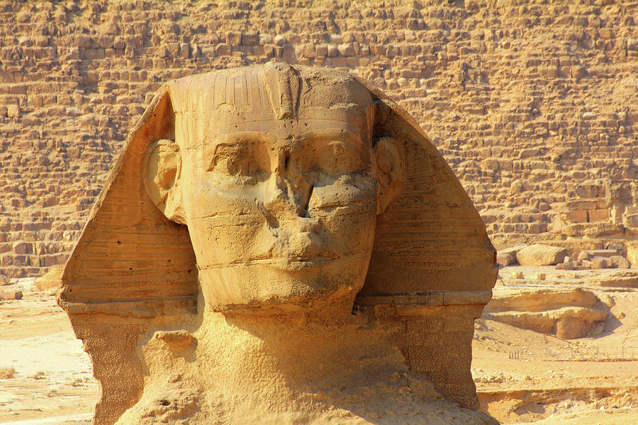 egypt sphinx face and pyramid in Giza Photograph by Mikhail Kokhanchikov