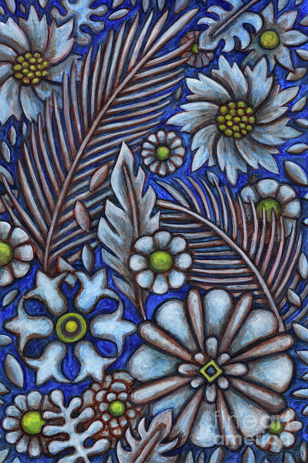 Egyptian Blue Florascape Painting by Amy E Fraser