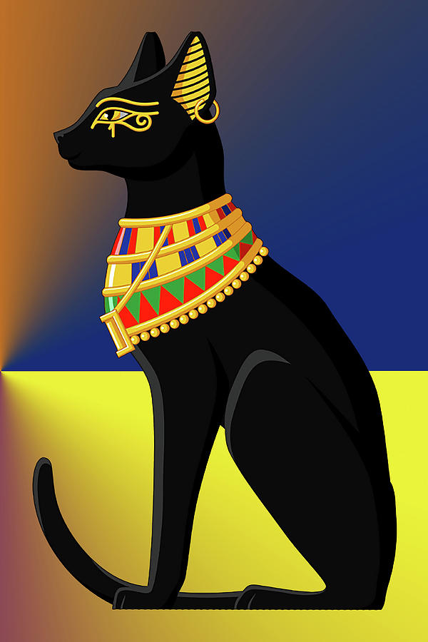 Egyptian Cat 1 Digital Art by Chuck Staley