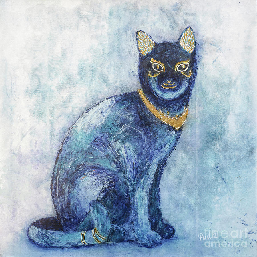 Egyptian Cat Goddess Painting by Jutta Maria Pusl