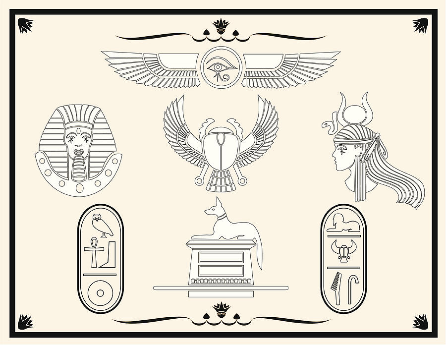Egyptian Design Elements Drawing by JDFiend