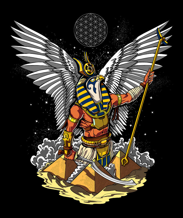 Egyptian God Horus Digital Art By Nikolay Todorov Pixels Merch