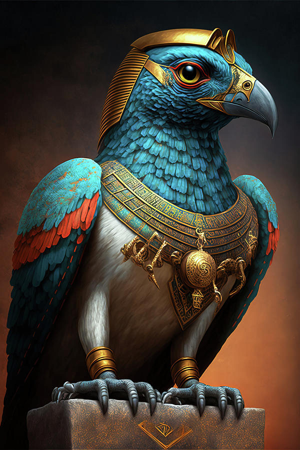 Egyptian Gods 03 Horus Digital Art by Matthias Hauser - Fine Art America