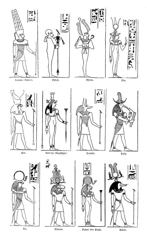 Egyptian gods Drawing by Nastasic