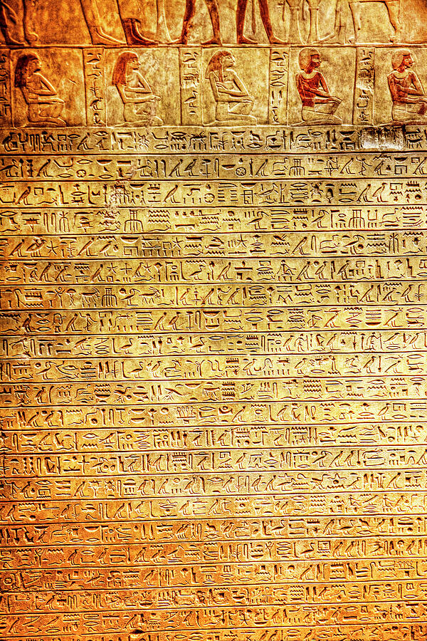 Egyptian Hieroglyphs Written In Stone Photograph by Paul Thompson ...