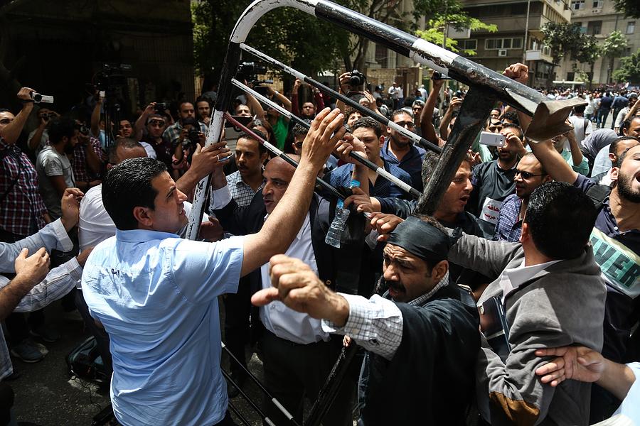 Egyptian journalists protest in Cairo Photograph by Anadolu Agency Egyptian journalists protest in Cairo Photograph by Anadolu Agency