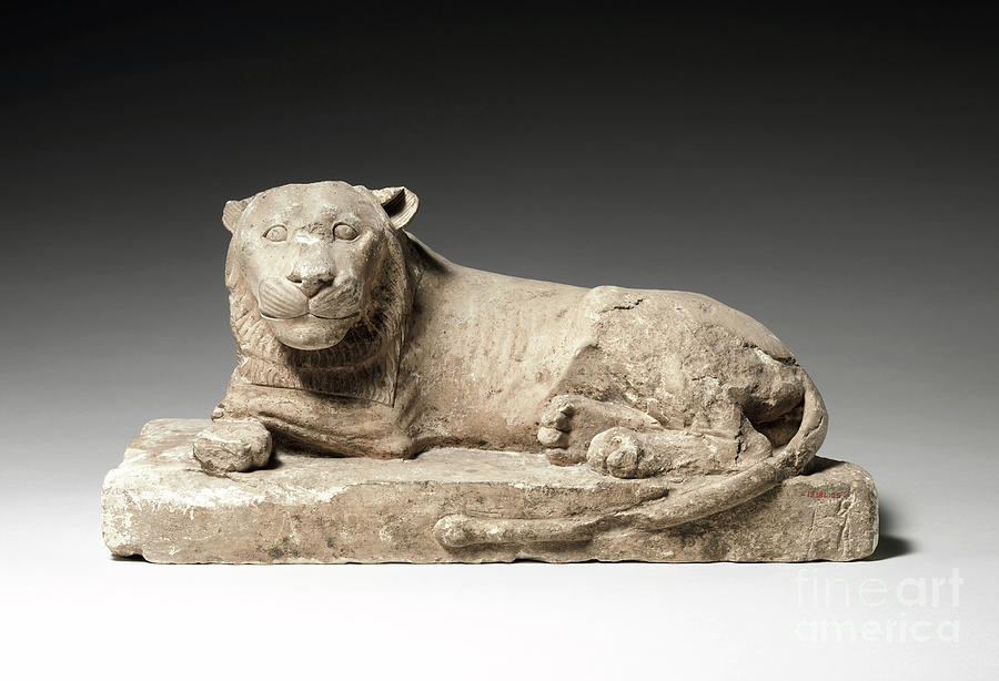 Egyptian Limestone Lion Photograph by Granger