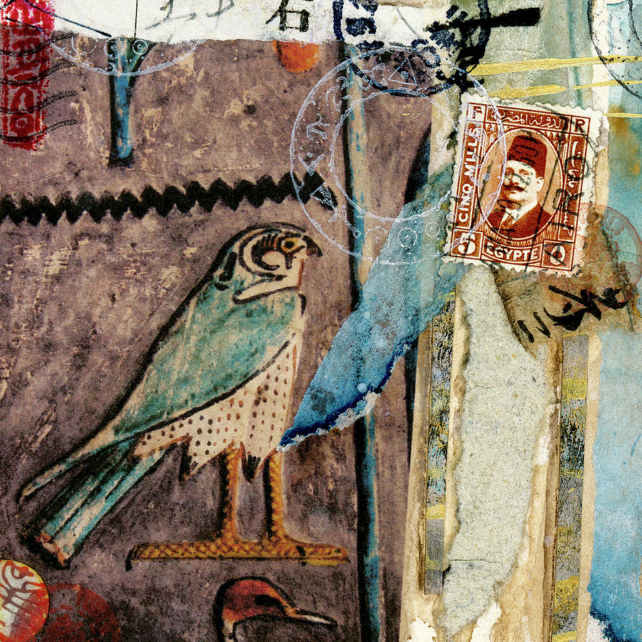 Egyptian Mail Art 2022 Mixed Media by Carol Leigh